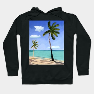 Tropical Island with Palm Trees Hoodie